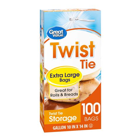 walmart twist ties|gallon storage bags twist tie.